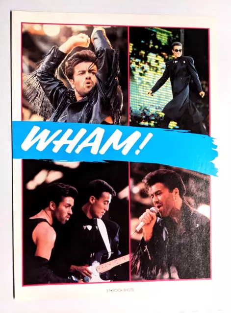 Wham Live George Michael / Andrew Ridgeley / Magazine Full Page Poster Clipping