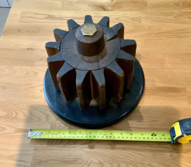 Unusual Industrial Ornament Man Cave Fathers Day Wooden Cog 3