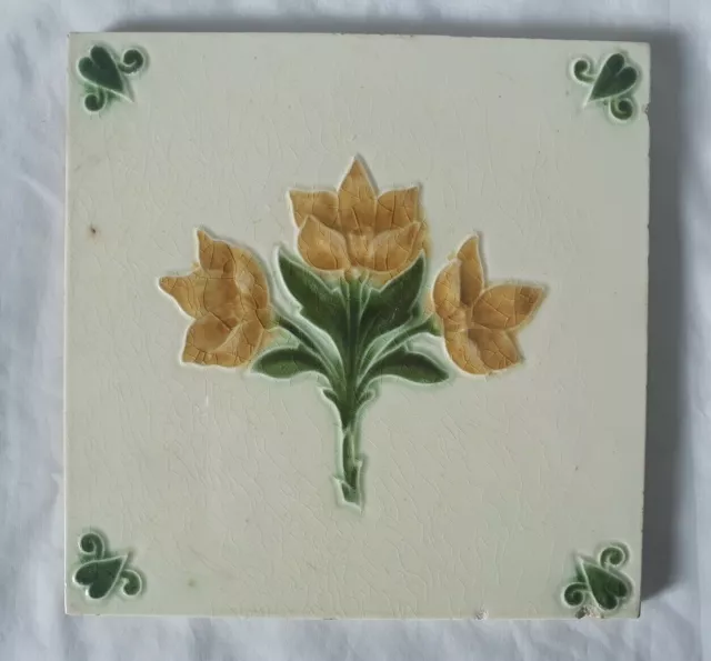 Pilkington English Floral Art Nouveau Design Tile English Edwardian