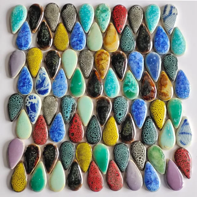 200g Ceramics Mosaic Tiles Random Color Raindrops Shape Mosaic Ceramics Piece...