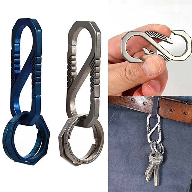 Porte-clés polyvalent en alliage de titane boucle suspendue pour un usage quoti