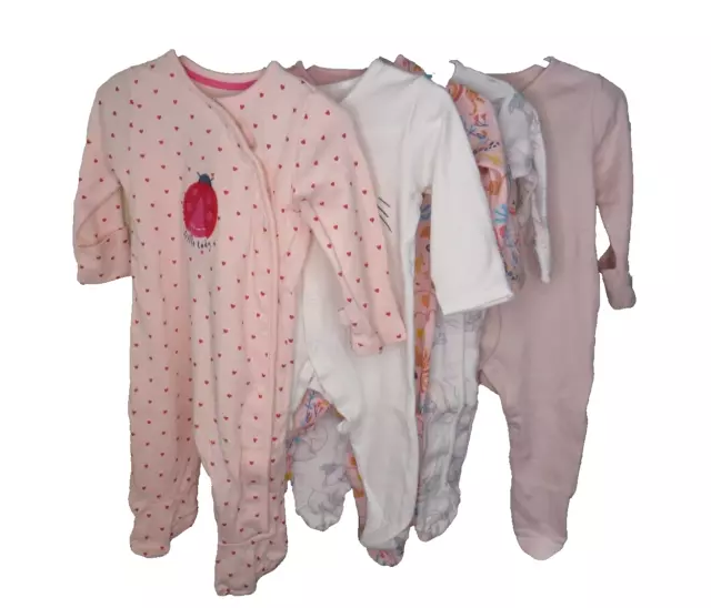 Pacchetto tute da pigiama per bambine x 5 età 3-6 mesi cura della mamma Matalan M&S Disney bambino M&S
