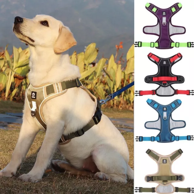 Dog Harness No Pull Adjustable Pet Reflective Oxford Soft Vest for Large Dog