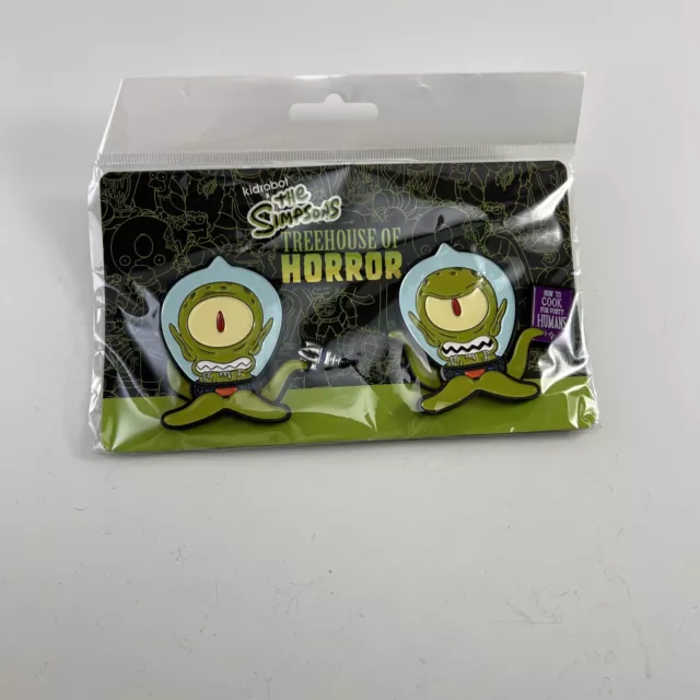 Kidrobot The Simpsons Treehouse of Horror Kang & Kodos Enamel Pin Set