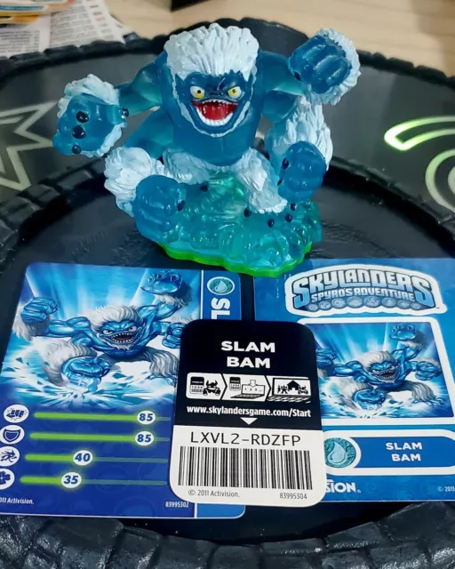 Skylanders Spyro's Adventure SLAM BAM  Figure Green Base with card and sticker