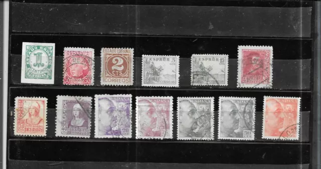 Spain 1933-1939. Selection Of 13. Very Fine Used. As Per Scan.