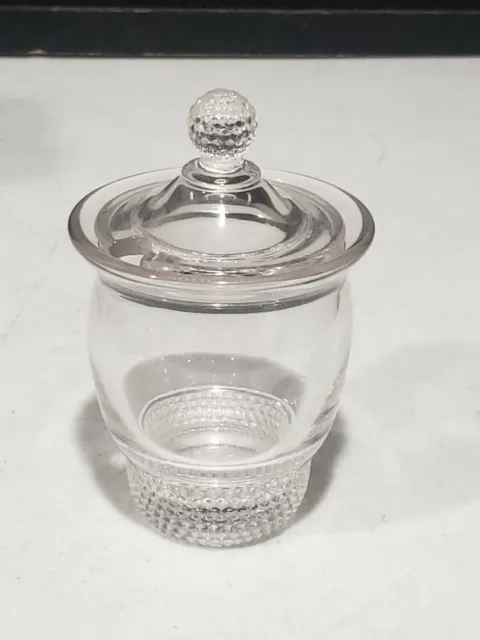 Duncan & Miller Crystal Teardrop Small Mustard Condiment Jar With Lid