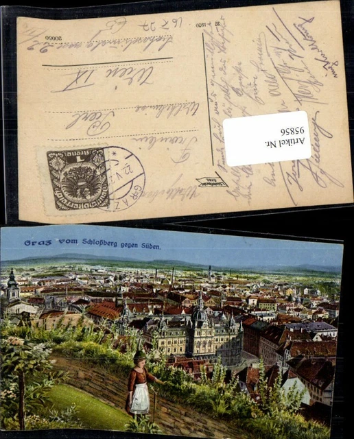 95856,Gruß vom Schlossberg Schloßberg gegen Süden Mädchen mit Kleid