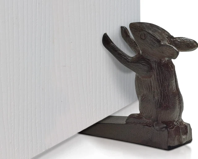 Vintage Cast Iron Mouse Door Stop Wedge by  | Lovely Decorative Finish, Padded A