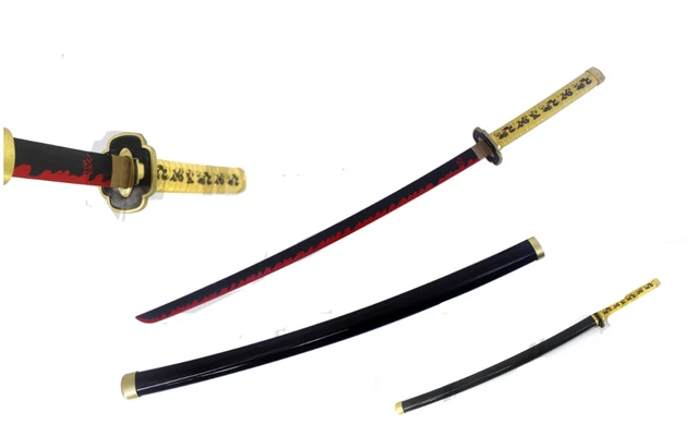 DEMON SLAYER Katana Yoriichi Tsugikuni oro respirazione solare lama legno