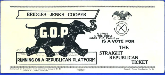 Old Unused New Hampshire Gop Republican Political Campaign Ink Pen Blotter