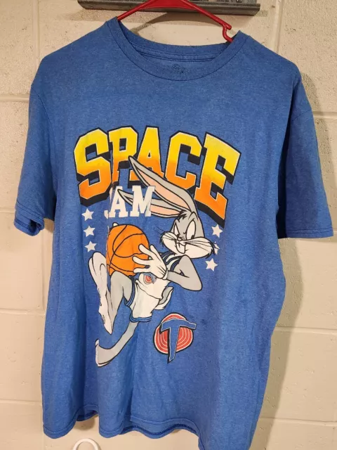 Space Jam Officially Licensed  T-Shirt Large L Bugs Bunny Blue