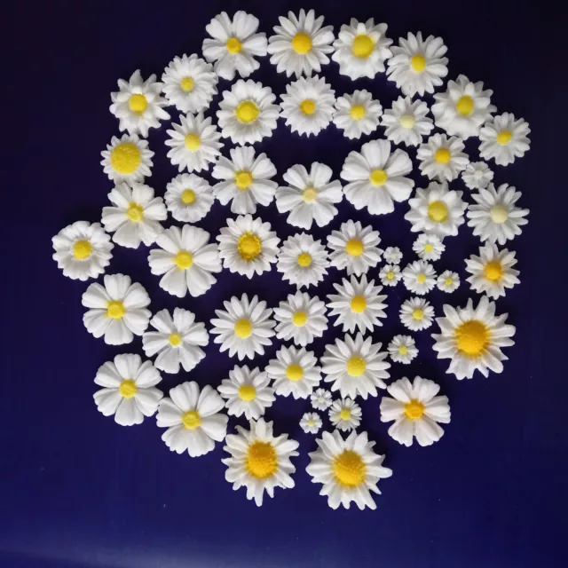 30 Daisies Cake Decoration Edible Sugar /Fondant Daisy Flowers white Pinks multi