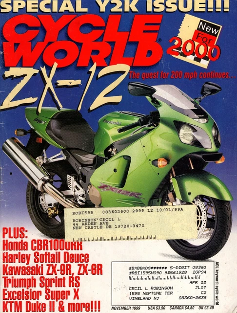 xx xx - CYCLE WORLD MAGAZINE November 1999 ZX-12 CBR1000RR Harley
