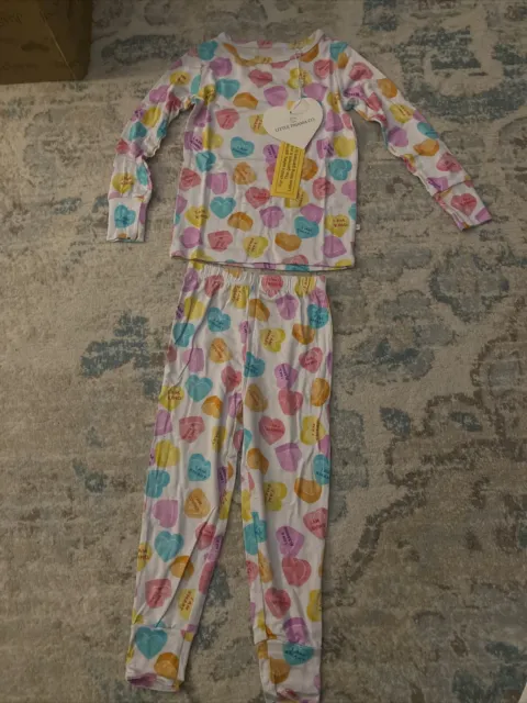 Little Pajama Co Affirmation Hearts Two Piece Pajama Set Size 3T