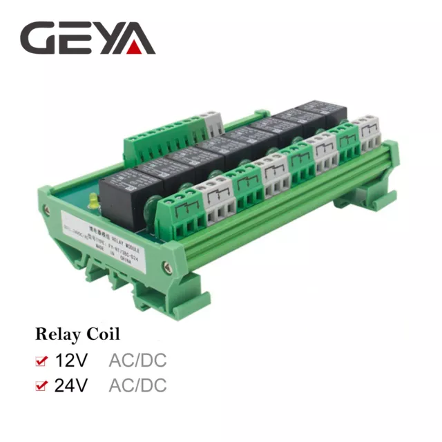 GEYA Module de relais à 8 voie AC/DC 24V 12V AC230V GSM Module de relais PLC