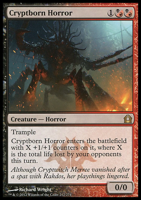 Cryptborn Horror 2x FOIL RTR MTG Return to Ravnica Rare MINT red black Cryptborn Horror 2x FOIL RTR MTG Return to Ravnica Rare MINT red black