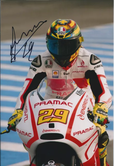 Andrea IANNONE SIGNED Autograph 12x8 Photo AFTAL COA Italian MOTOGP Rider Italy
