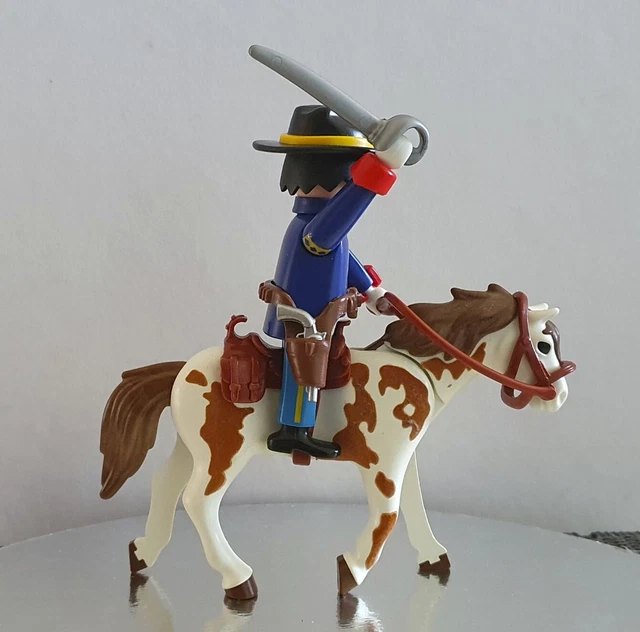 Lot Playmobil Western - Chevaux, Cavalerie Sudiste/Nordiste - Guerre De Sécession (Occasion)