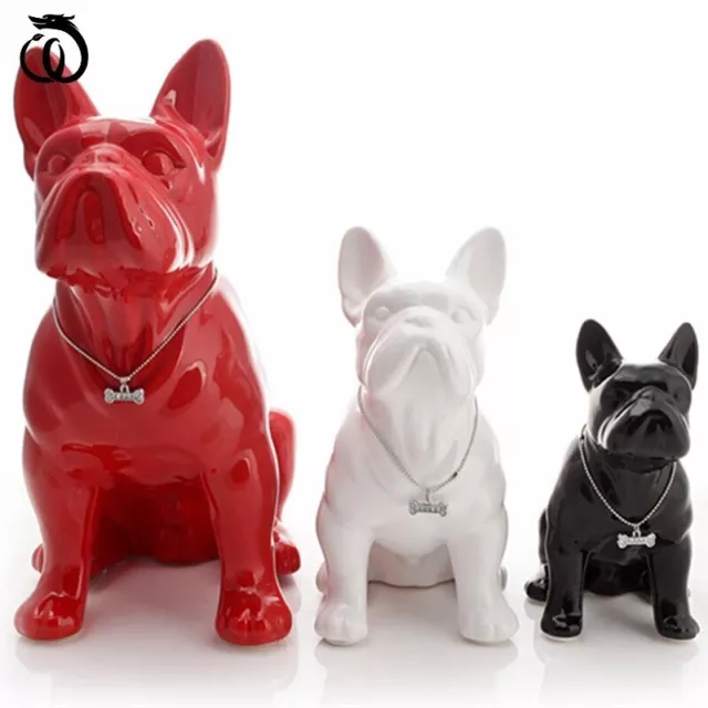 BULLDOG FRANCESE STATUA scultura in resina di cane bulldog francese EUR  122,94 - PicClick IT