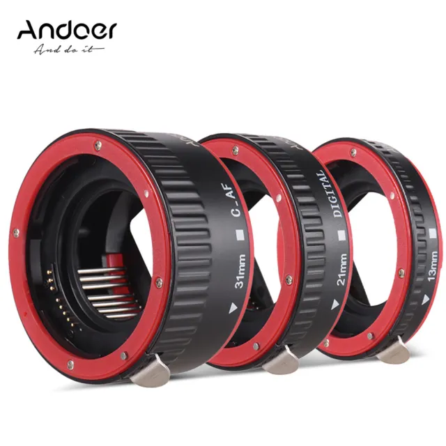 Andoer Auto Focus AF Macro Extension Tube 13/21/31mm For Canon 60D 7D 550D M7S2