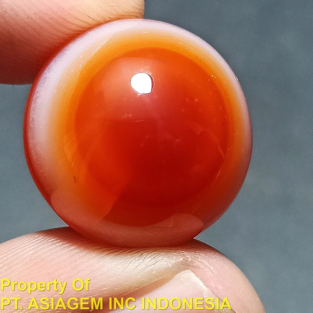 28ct Brown White "GREEK EVIL EYE' Picture Agate 100% Natural Lucky Charm 3D