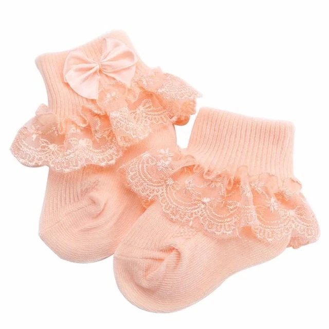 Neonati Bambino Calzini Cotone Battesimo Inverno Increspato Maglia Ginocchio Lac 12