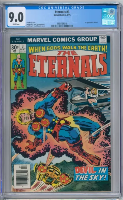 Eternals 3 CGC Graded 9.0 VF/NM White Marvel Comics 1976