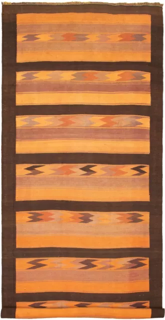 Traditional Hand woven Carpet 5'6" x 14'5" Flat Weave Kilim Rug