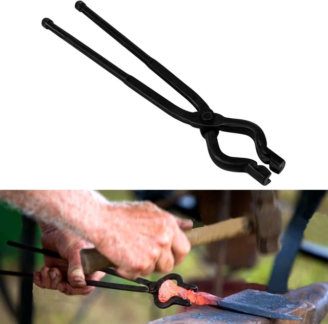17 Inch V-Bit Bolt Knife Making Blacksmith Tongs Bladesmith Wolf Jaw Anvil Forge