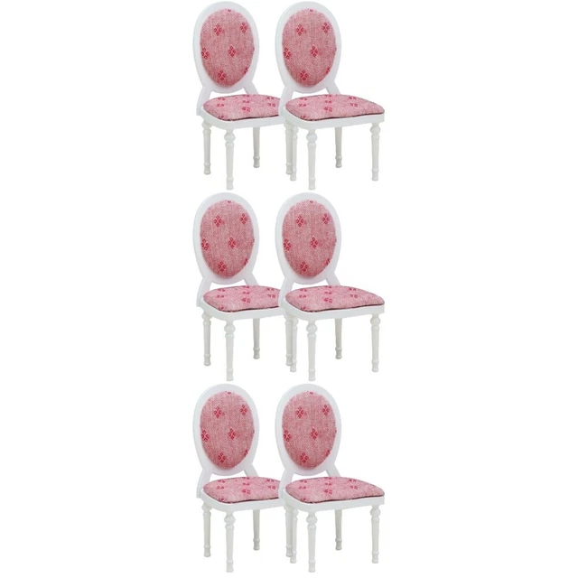 6 piezas silla vintage para casa de muñecas 5,3x4,5x10,1 cm de madera para bebé