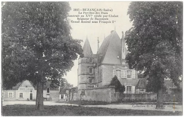 BUZANCAIS 36 Pavillon des Ducs CPA written to Madame Vasse à Pont de Metz in 1913