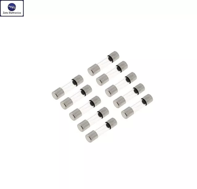 10PZ FUSIBILE 5A RITARDATO RITARDANTE 250V FUSIBILI A TUBO 5X20mm IN VETRO