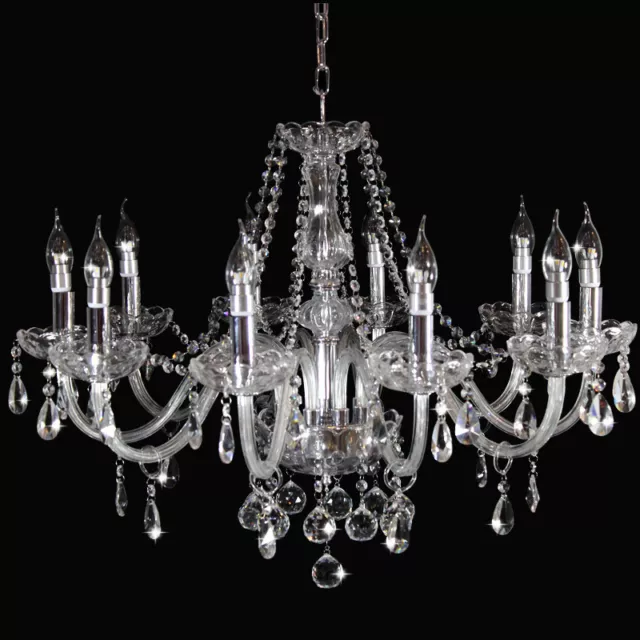 Genuine Crystal Glass Chandelier Clear  6, 8, 10 arms Candle Water Droplet