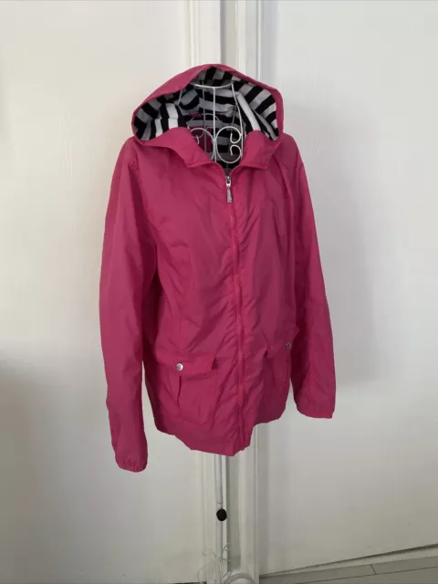 Pineapple Pink Lightweight Jacket With Hood Soft Lining Size 14 VGC