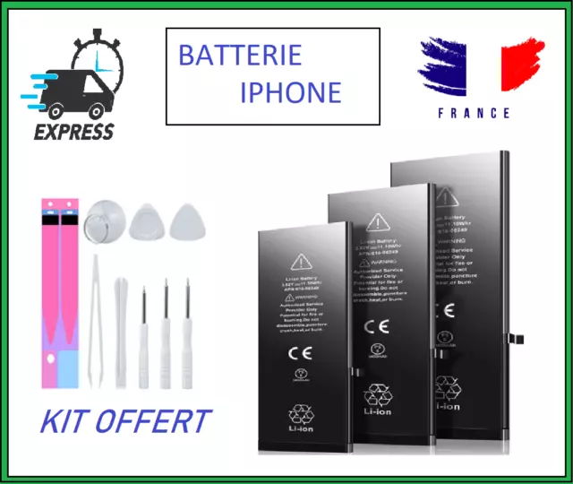 batterie interne avec outils IPHONE 6 6s 7 8 X XR XS 11 11PRO 12 qualité AAA +