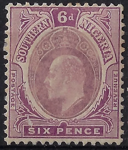 S. Nigeria 1909 KEVII 6d dull purple & purple, MH, sg 39/Sc 326. CV$62+ (a1208