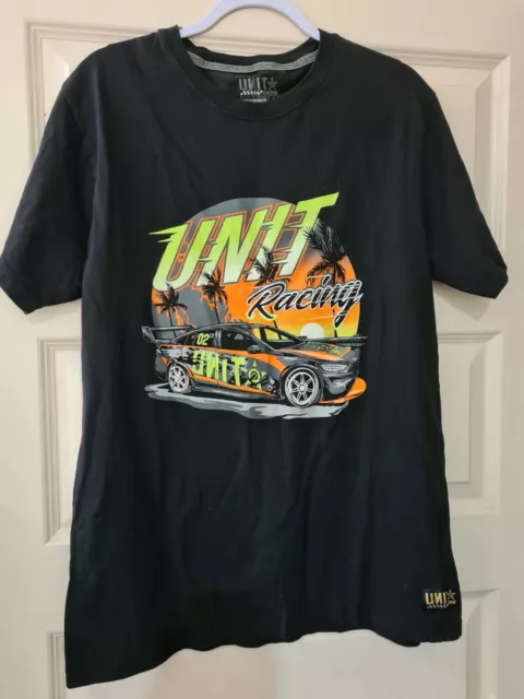 Unit Racing Black T-Shirt.  Men's.  Large.