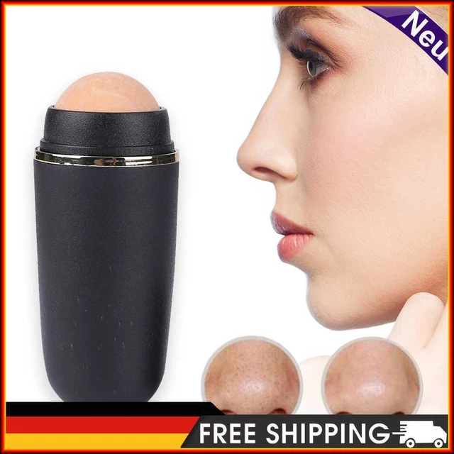 Rodillo absorbente de aceite facial piedra volcánica verano bola para eliminar manchas (negro)