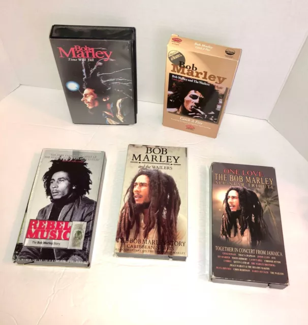 Bob Marley VHS Lot (5) All Star Tribute-Catch a Fire-Time Will Tell Reggae Music