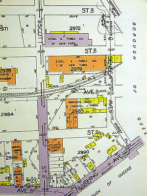Brooklyn Map 1929 Matted SCHOLES MESEROLE STEWART SENECA PURDY JOHNSON GARDNER 7