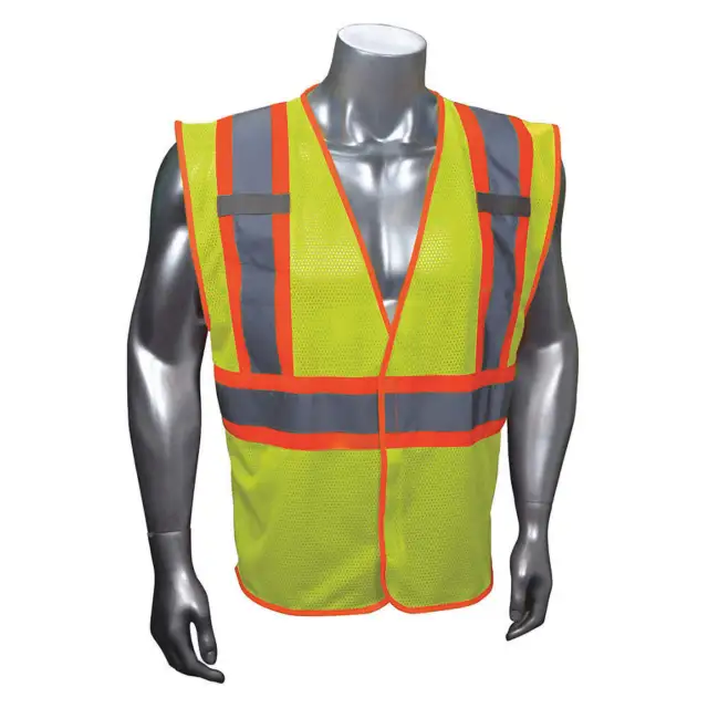 CONDOR 53YN52 High Visibility Vest,Yllw/Green,4XL/5XL