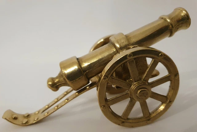 Ancien Canon Miniature En Bronze Massif - Artillerie Napoléon XIXe - Jouet Militaire