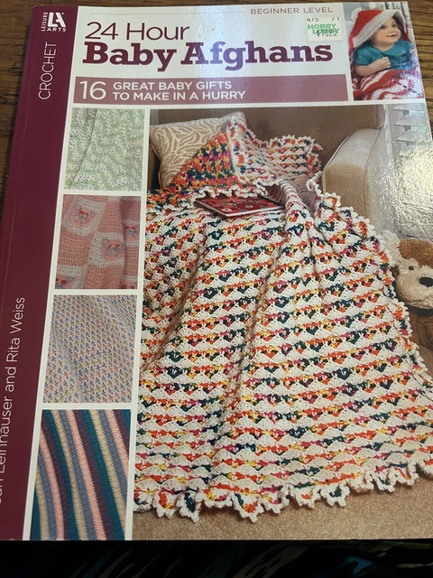 Libro de patrones de crochet ~ 24 HORAS BEBÉ AFGANO ~ 16 diseños Rita Weiss nuevo