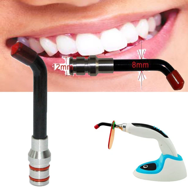 Dental Optical Fiber Curing Light Guide Rod Tip Glass LED Tip Black 8mm 12mm FDA