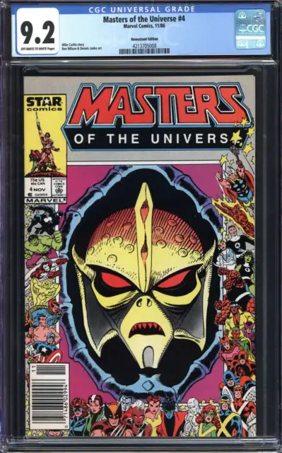 Masters Of The Universe #4 Cgc 9.2 Ow/Wh Pages // Newsstand Marvel 1986