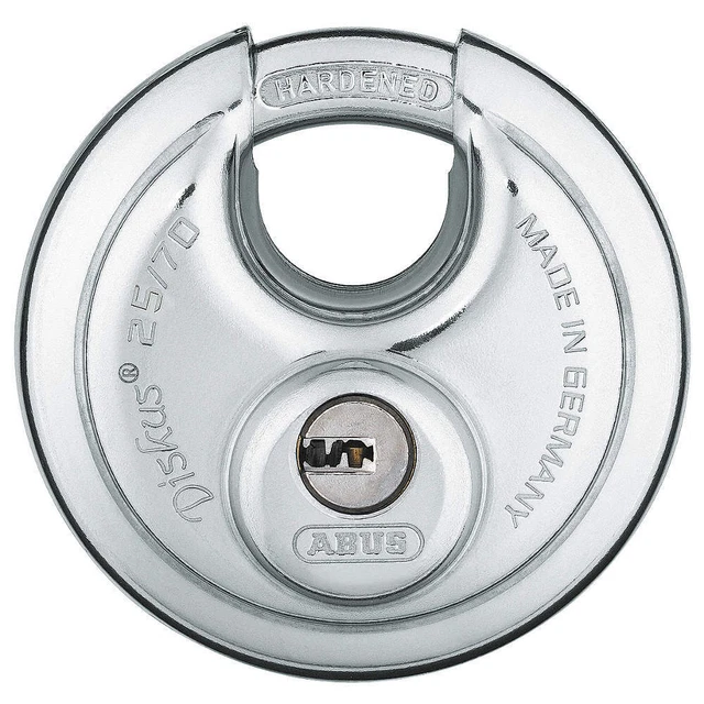 ABUS 25EC/70 KA Keyed Padlock, 3/4 in,Round,Silver