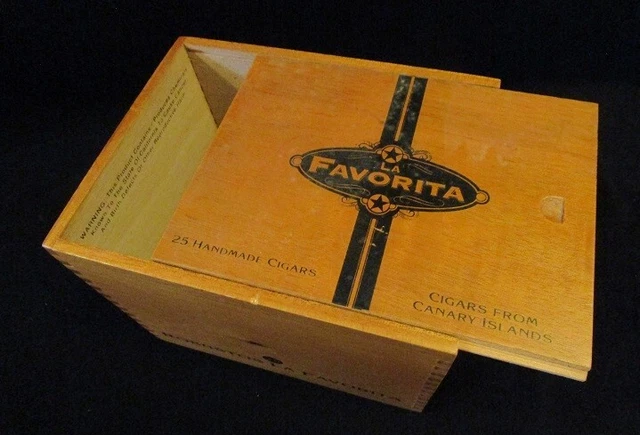 Robustos La Favorita - Wooden Cigar Box ONLY - From Canary Islands (Spain) 8