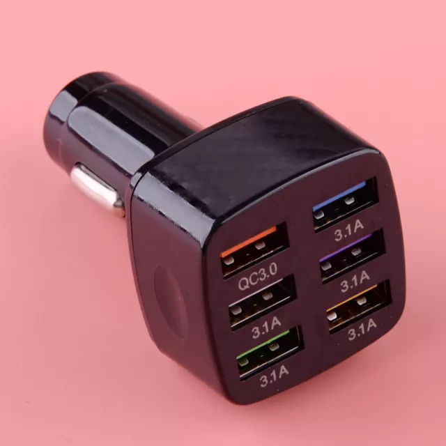 6 USB Port Fast Car Charger Adapter Fits For iPhone Android Mobile Cell Phone