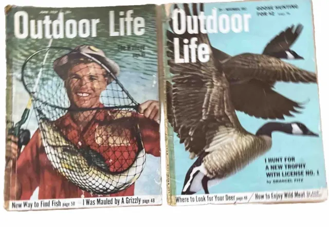 OUTDOOR LIFE JUNE 1957 and November 1957 Vintage Hunting Fishing Magazine  Adds $45.00 - PicClick AU